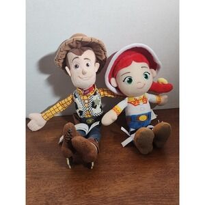 Disney Pixar Toy Story 3 & 4 Woody 12" & Jessie 8" Plush Doll Stuffed Set Of 2